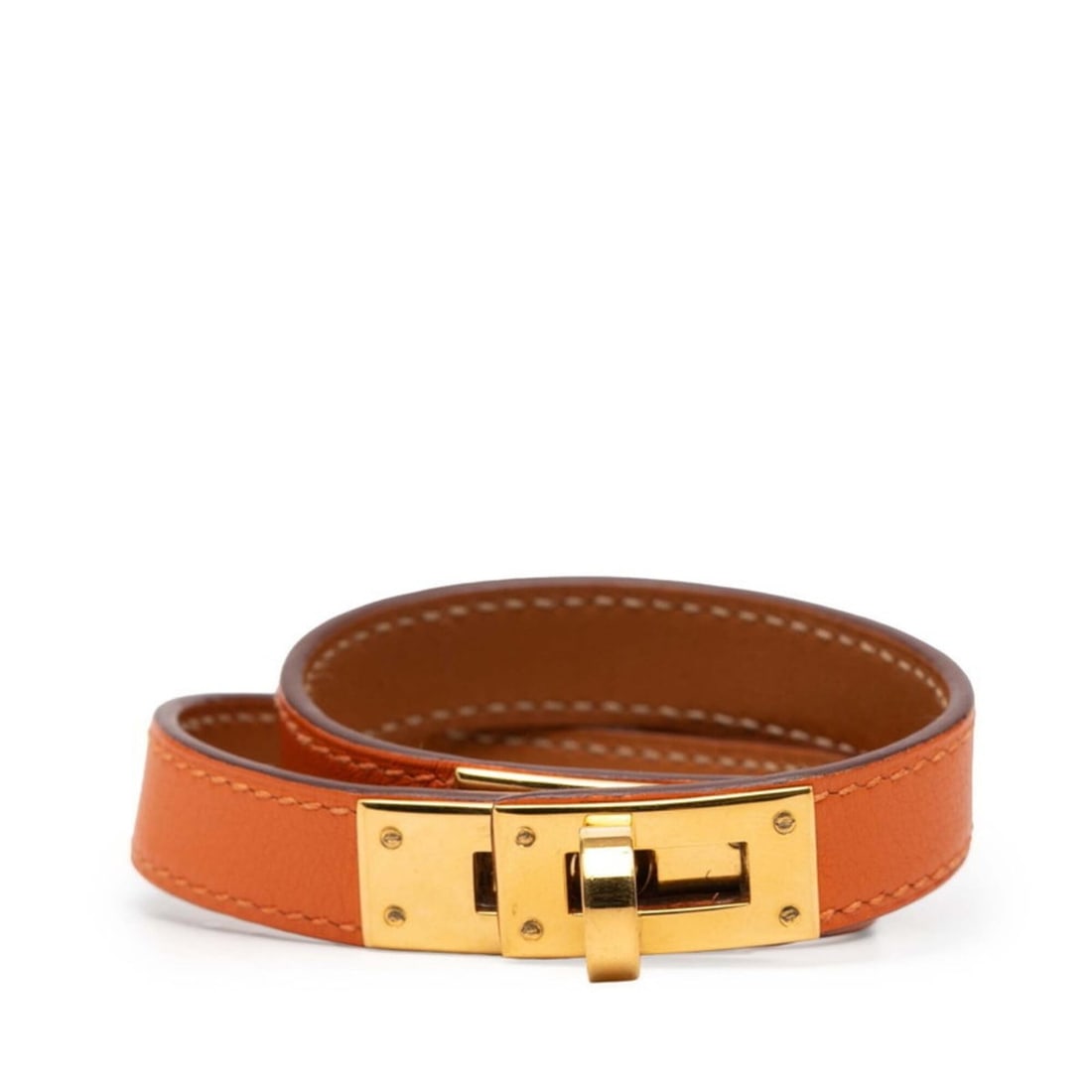 Hermes Kelly Double Tour Bracelet XS Orange Gold Hardware Leather Plated Women's HERMES: --- Catalog ---Category: SizeLength: 12cm / 4.72''Category: DesignType: Charm braceletColor: OrangeGender: WomenMaterial: LeatherCategory: GeneralBrand: Hermes--- Item List ---Section: ConditionRankin