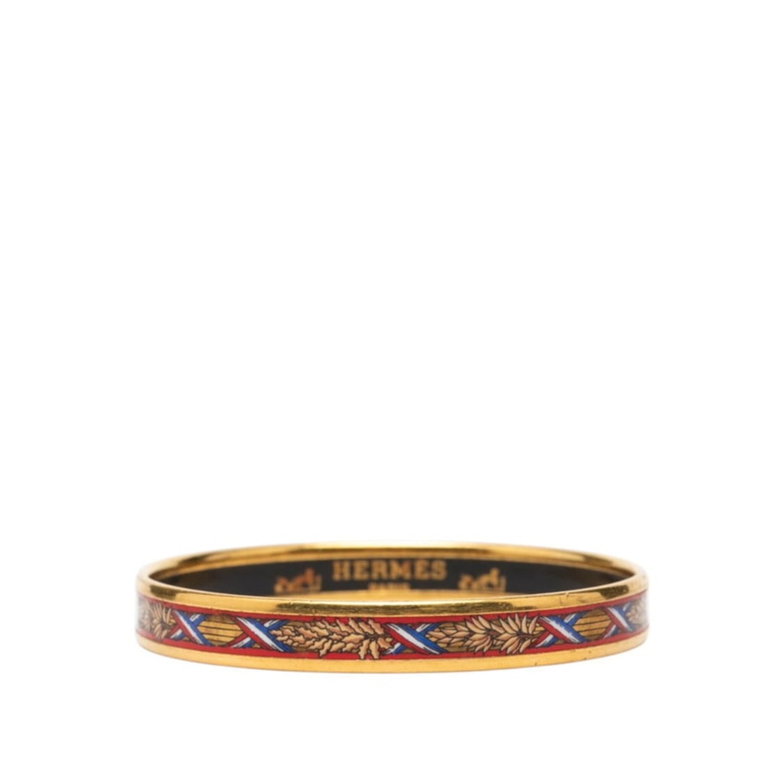 Hermes Email PM Cloisonné Bangle, Gold and Red Plated, Women's: --- Catalog ---Category: SizeLength: 18.5cm / 7.28''Category: DesignType: BangleColor: Gold, Red colorGender: WomenCategory: GeneralBrand: Hermes--- Item List ---Section: ConditionRanking: Rank AB Use