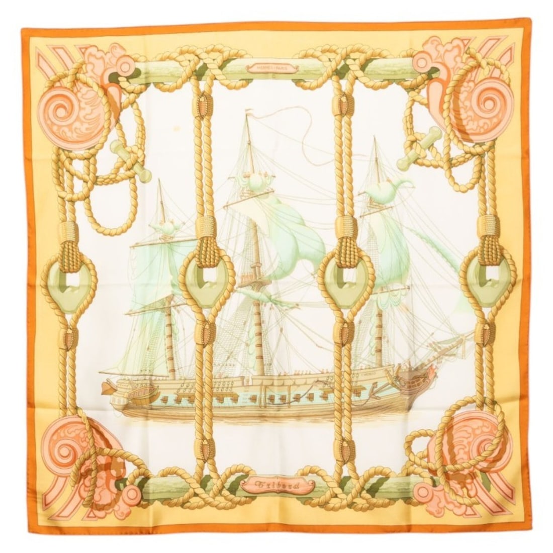 Hermes Carre 90 Tribord sailboat scarf/muffler, orange multicolor silk, women's.: --- Catalog ---Category: SizeSize (LxW): 88.5cm x 89cm / 34.84'' x 35.03''Category: DesignType: ScarfColor: Multi-color, OrangeGender: WomenMaterial: Silk Category: GeneralBrand: Hermes--- Item List -