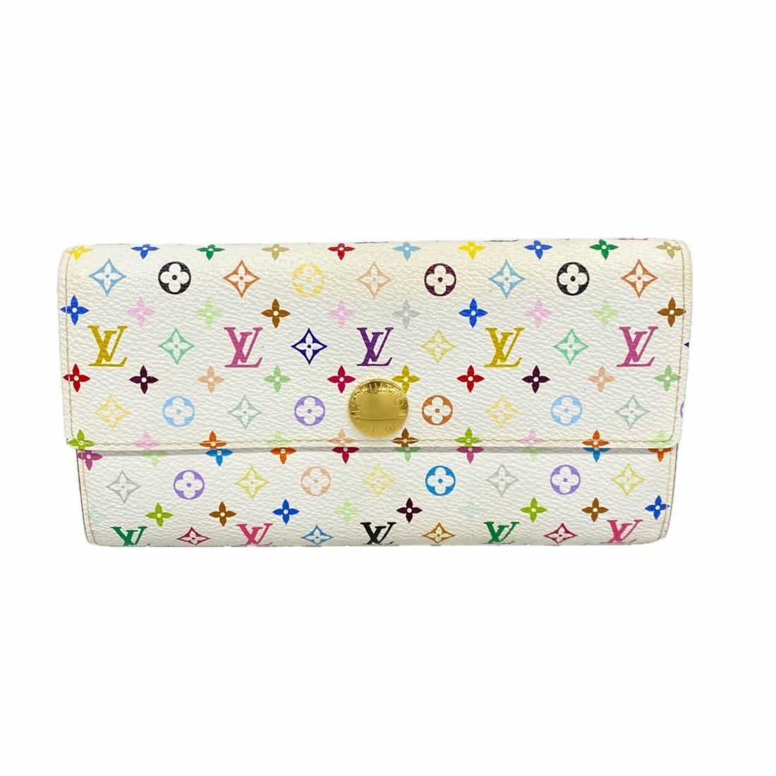 Louis Vuitton Monogram Multicolor Portefeuille Sarah Long Wallet M93744 Blanc Rich Ladies: --- Catalog ---Category: SizeSize (HxWxD): 10.5cm x 19cm x 2cm / 4.13'' x 7.48'' x 0.78''Category: DesignType: Long wallet (bi-fold)Color: Blanc, LitchiGender: WomenCategory: GeneralMPN: M93744Brand: