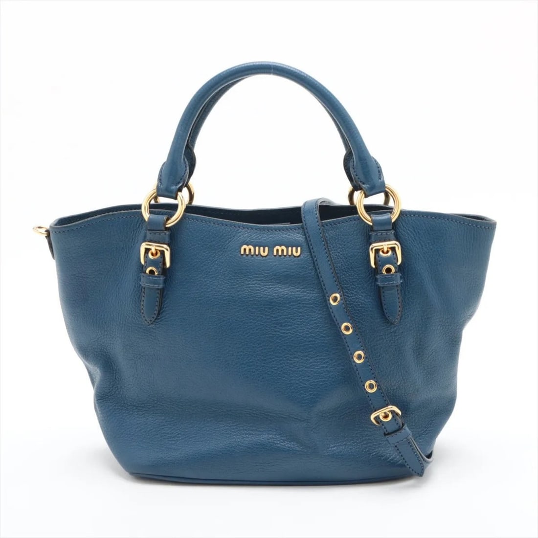 Miu Miu Miu Madras Bag, Blue Leather Shoulder Handbag, Tote Women's: --- Catalog ---Category: SizeSize (HxWxD): 22cm x 24cm x 14cm / 8.66'' x 9.44'' x 5.51''Category: DesignType: Handbag, Shoulder bag, Tote bagColor: BlueGender: WomenMaterial: Leather Category: General