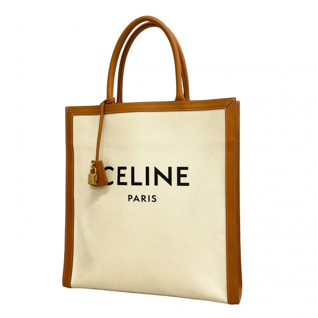 Celine Vertical Cabas Canvas Tote Bag, Beige/Light Brown, Women's: --- Catalog ---Category: SizeSize (HxWxD): 38cm x 37cm x 9cm / 14.96'' x 14.56'' x 3.54''Category: DesignType: Tote bagColor: Beige, Light brownGender: WomenMaterial: Canvas Hardware Color: GoldCatego