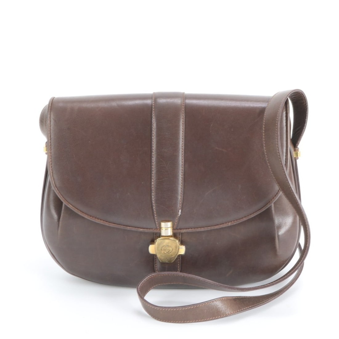 Gucci Old Leather Shoulder Bag, Brown, Women's (1 of 10)