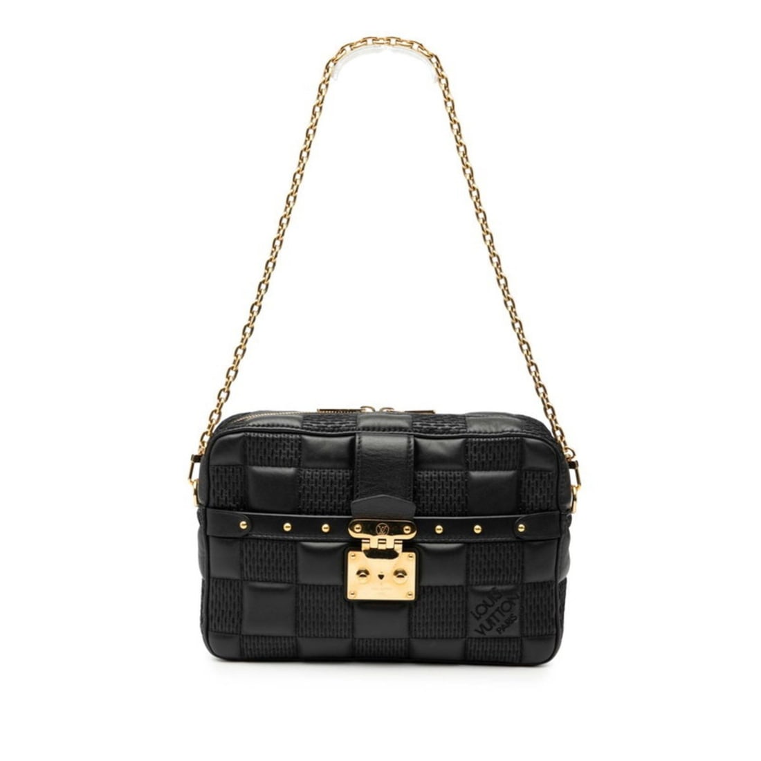 Louis Vuitton Damier Giant Troca MM Chain Shoulder Bag M59114 Noir Black Leather Women's LOUIS: --- Catalog ---Category: SizeSize (HxWxD): 16.5cm x 25cm x 6.5cm / 6.49'' x 9.84'' x 2.55''Category: DesignType: Shoulder bagColor: Black, NoirGender: WomenMaterial: Leather Category: GeneralMPN: M591