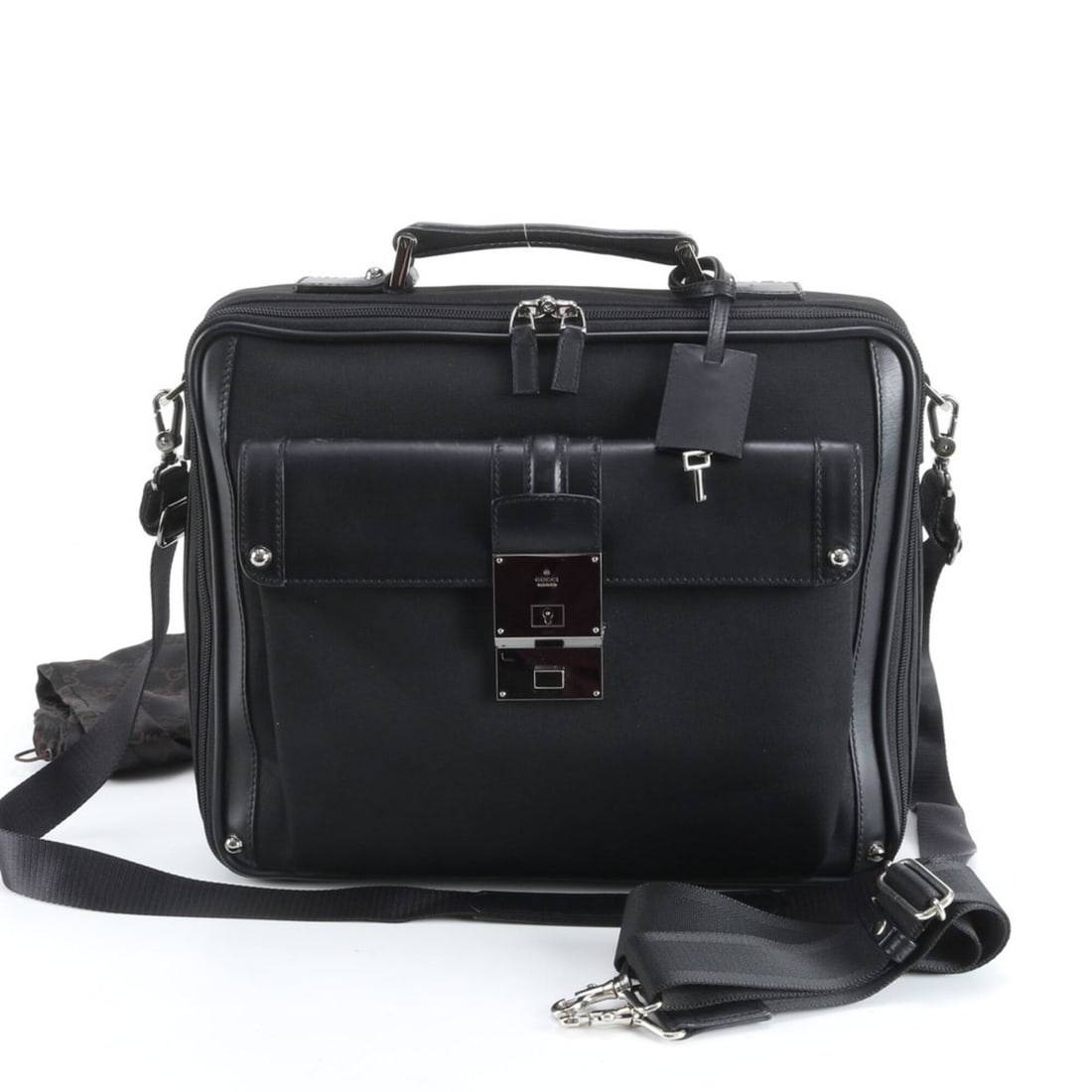 Gucci 140999 Leather x Nylon Bag Shoulder for Men: --- Catalog ---Category: SizeSize (HxWxD): 28cm x 35cm x 9cm / 11.02'' x 13.77'' x 3.54''Category: DesignType: Shoulder bagColor: BlackGender: MenMaterial: Leather , Nylon Category: GeneralBrand: Gucc