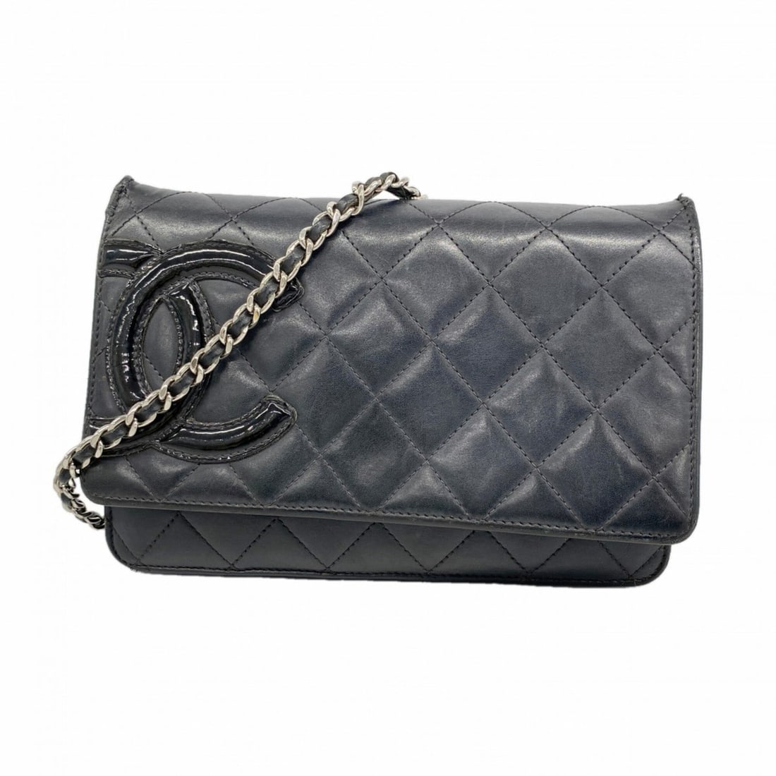 Chanel Cambon Lambskin Wallet/Shoulder Wallet, Black, Women's: --- Catalog ---Category: SizeSize (HxWxD): 13cm x 19cm x 3.5cm / 5.11'' x 7.48'' x 1.37''Category: DesignType: Chain/Shoulder walletColor: BlackGender: WomenMaterial: Leather Leather/Fur Type: Lambski
