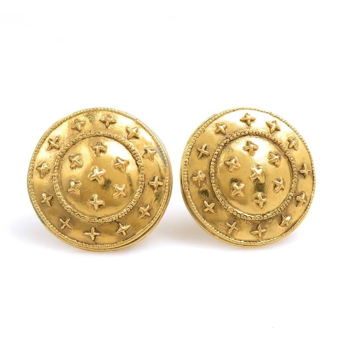 Chanel earrings, metal, gold, women's, 56666a (1 of 16)