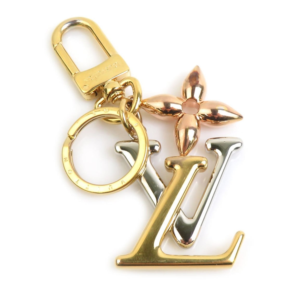 Louis Vuitton LOUIS VUITTON Charm Keyring Porte Clé LV New Wave Metal Gold Silver Rose Men's (1 of 9)