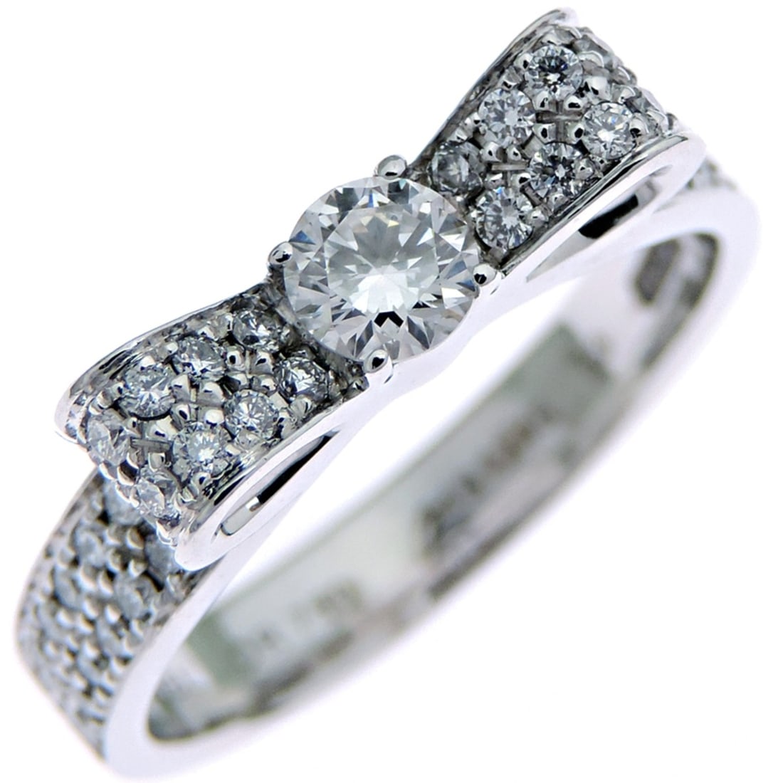 Chanel Ruban Collection Diamond Ring #53 Women's J3412 750 White Gold (1 of 15)