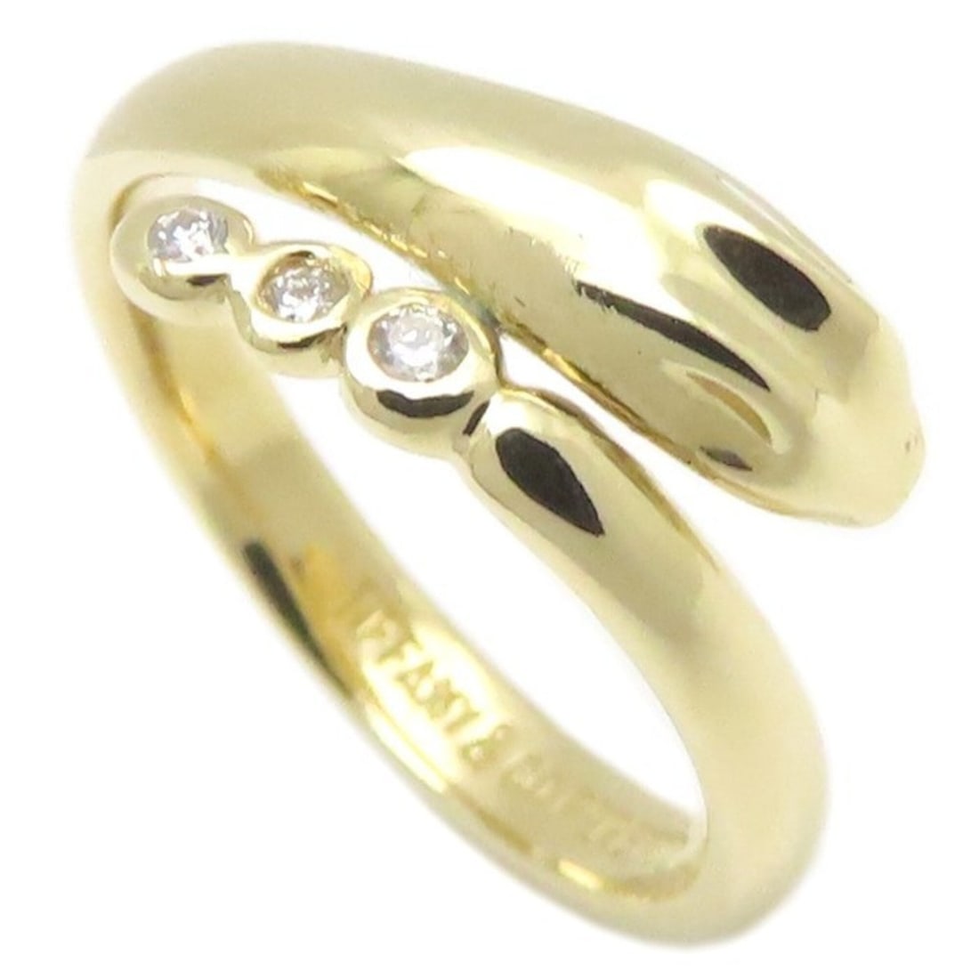 TIFFANY&Co. Tiffany Snake Ring, 3-Diamond Design, Elsa Peretti, 18K Yellow Gold, Women's, 295259: --- Catalog ---Category: SizeJP Size: 8US Size: 4.5Category: DesignType: Band ringGender: WomenMaterial: Yellow gold (18K)Category: GeneralBrand: Tiffany--- Item List ---Section: ConditionRanking: Ran