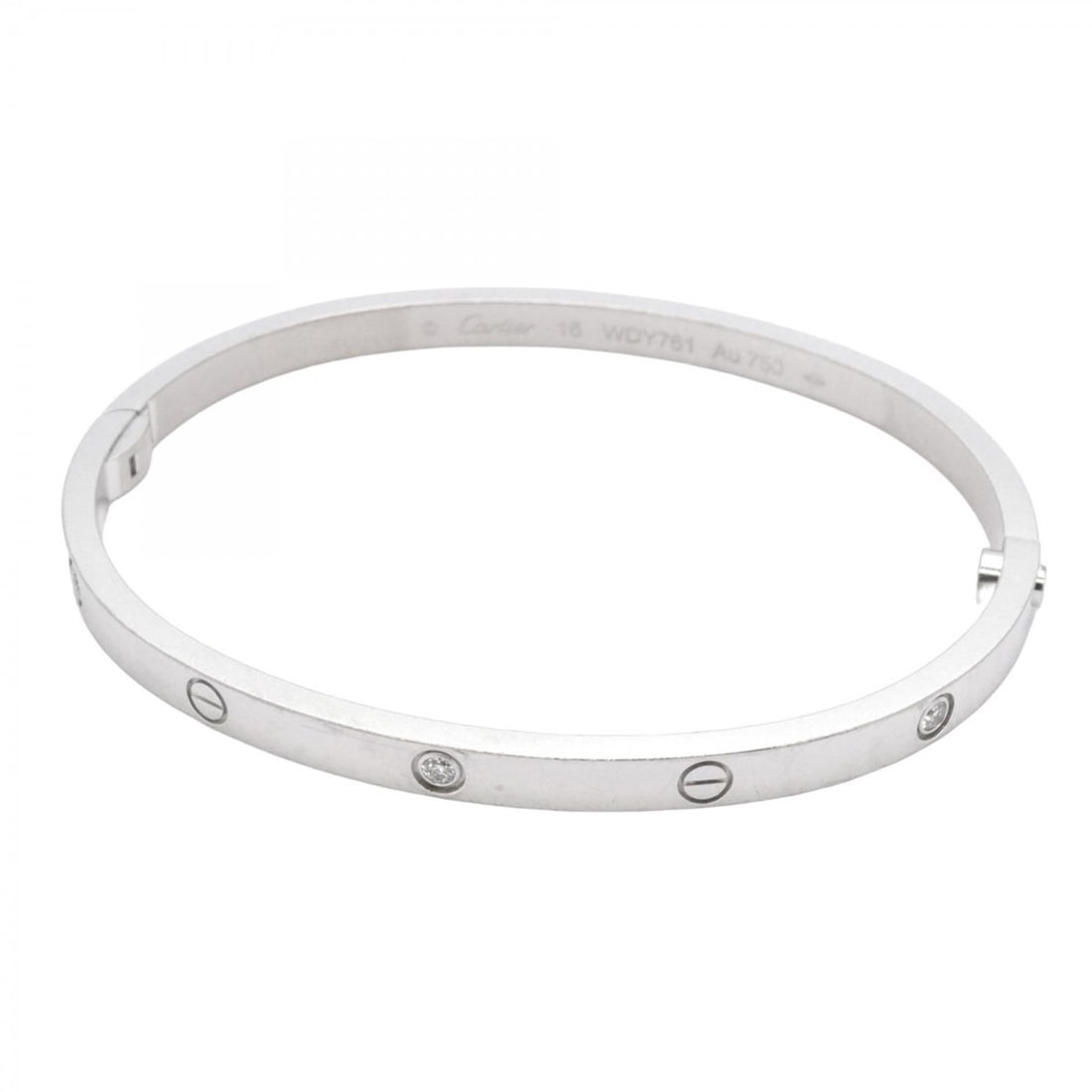 Cartier Love Bracelet 6PD 18KWG White Gold Diamond Bangle for Women (1 of 10)