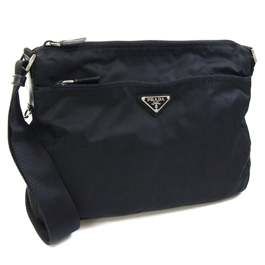 Prada Shoulder Bag BT0421 Black Nylon Leather Crossbody Women's PRADA: --- Catalog ---Category: SizeSize (HxWxD): 22cm x 30cm x 6.5cm / 8.66'' x 11.81'' x 2.55''Strap Length: 127cm / 49.99''Category: DesignType: Shoulder bagColor: Black, NeroGender: Women,MenMaterial: Ny