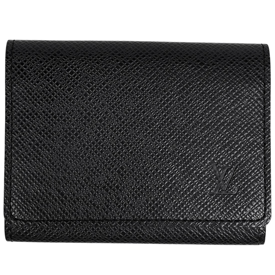 Louis Vuitton Enveloppe Carte de Visite MM Card Holder/Business Case, Taiga Noir (Black), M64595, (1 of 11)