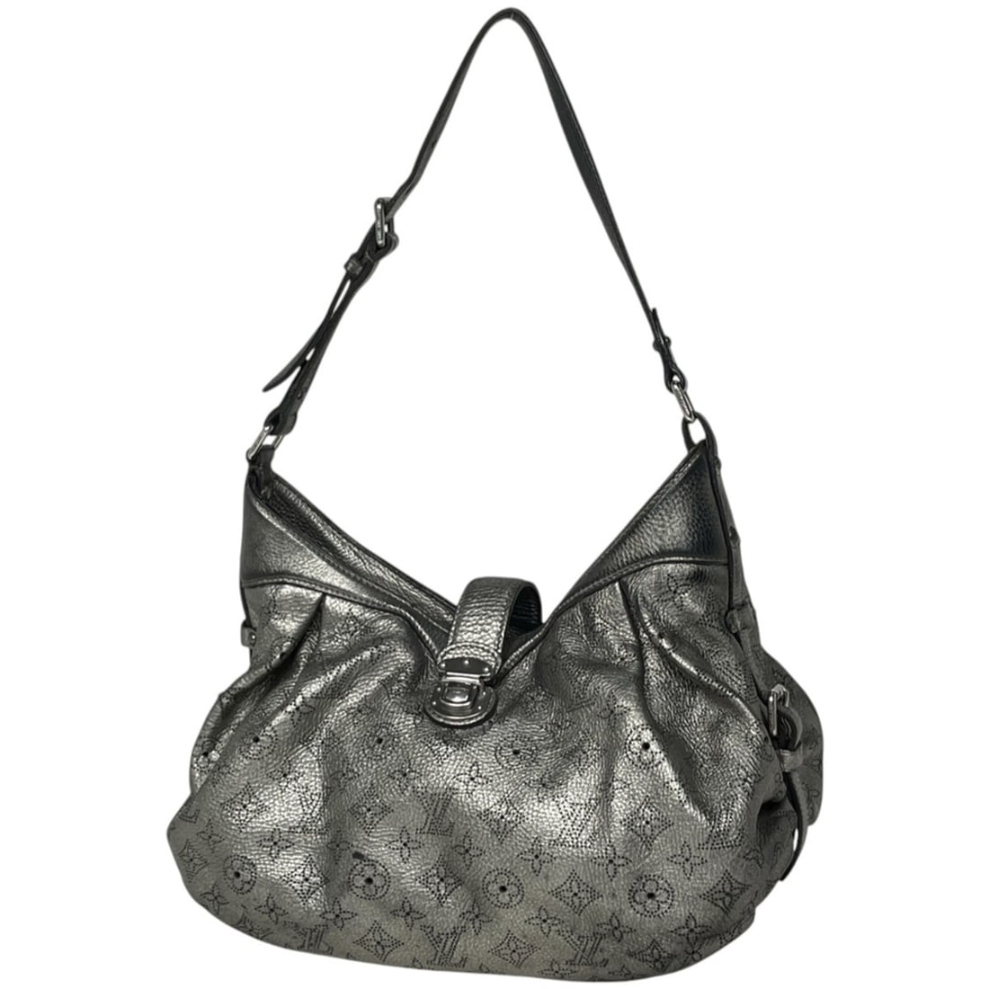 Louis Vuitton Solar PM Shoulder Bag, Monogram Mahina, Silver, M93124, Women's: --- Catalog ---Category: SizeSize (HxWxD): 26cm x 36cm x 13cm / 10.23'' x 14.17'' x 5.11''Category: DesignType: Shoulder bagColor: SilverGender: WomenMaterial: Mahina leather Category: GeneralBrand: L