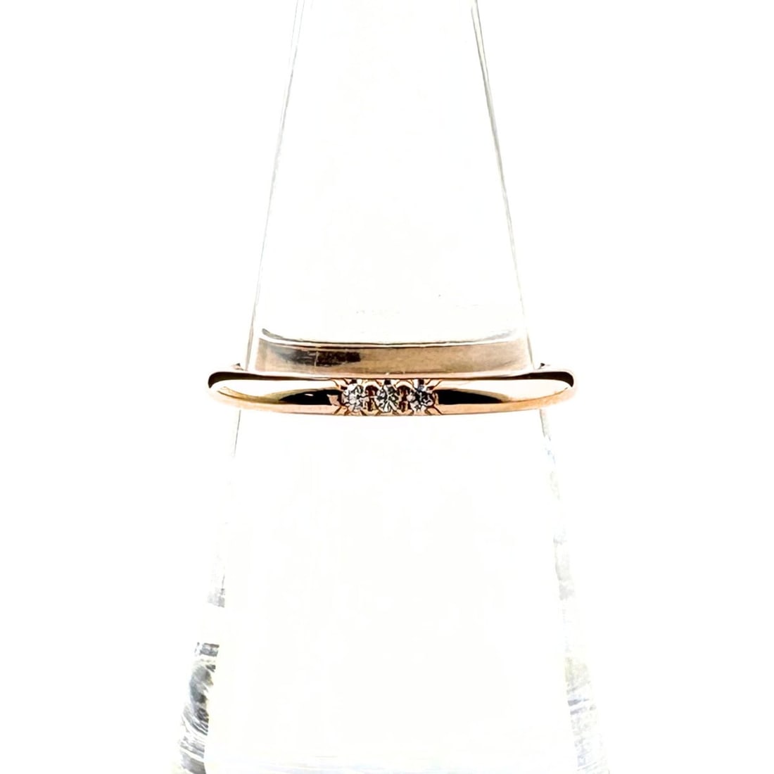 Tiffany & Co. Classic Band Ring, Pink Gold (PG), with small diamonds, 750 diamond ring, for women. (1 of 13)