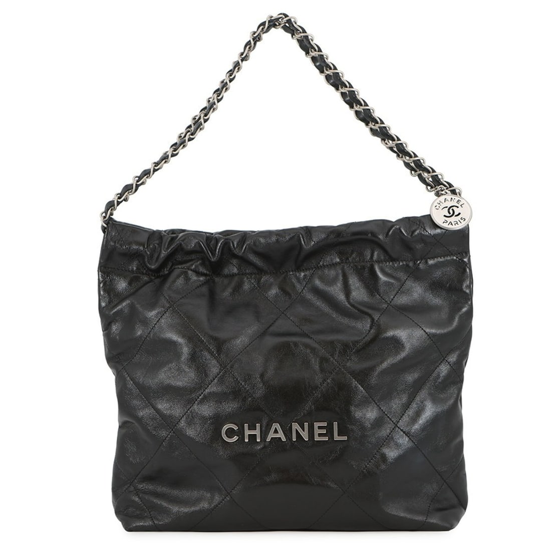 Chanel handbag CHANEL 22 Matelassé Small Shiny Calf AS3260 Black for women (1 of 14)