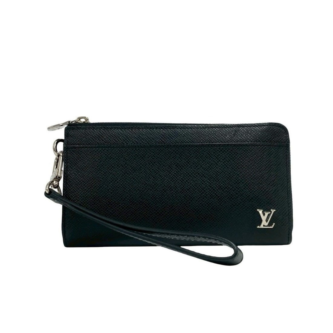 LOUIS VUITTON Louis Vuitton Zippy Dragonne Taiga Leather Genuine Zipper Long Wallet Noir Black 22301 (1 of 10)