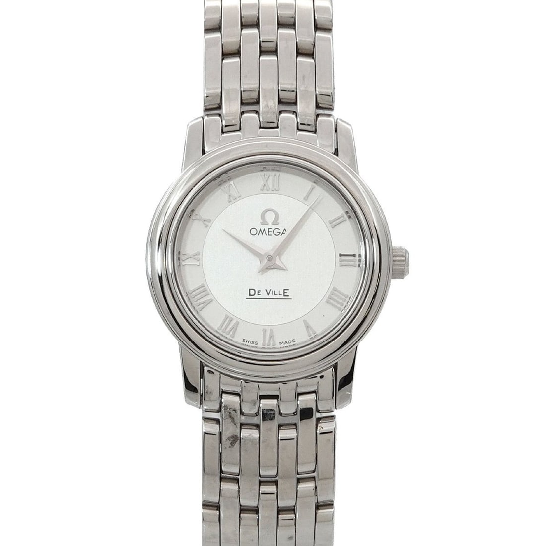 Omega De Ville Prestige 4570 33 Ladies' Watch, Silver, Quartz: --- Catalog ---Category: SizeWrist Size: 15cm / 5.9''Case Diameter: 22mm / 0.87''Category: DesignType: WristwatchGender: WomenColor (Dial): SilverMaterial (Band): Stainless steelMaterial (Case): Stain