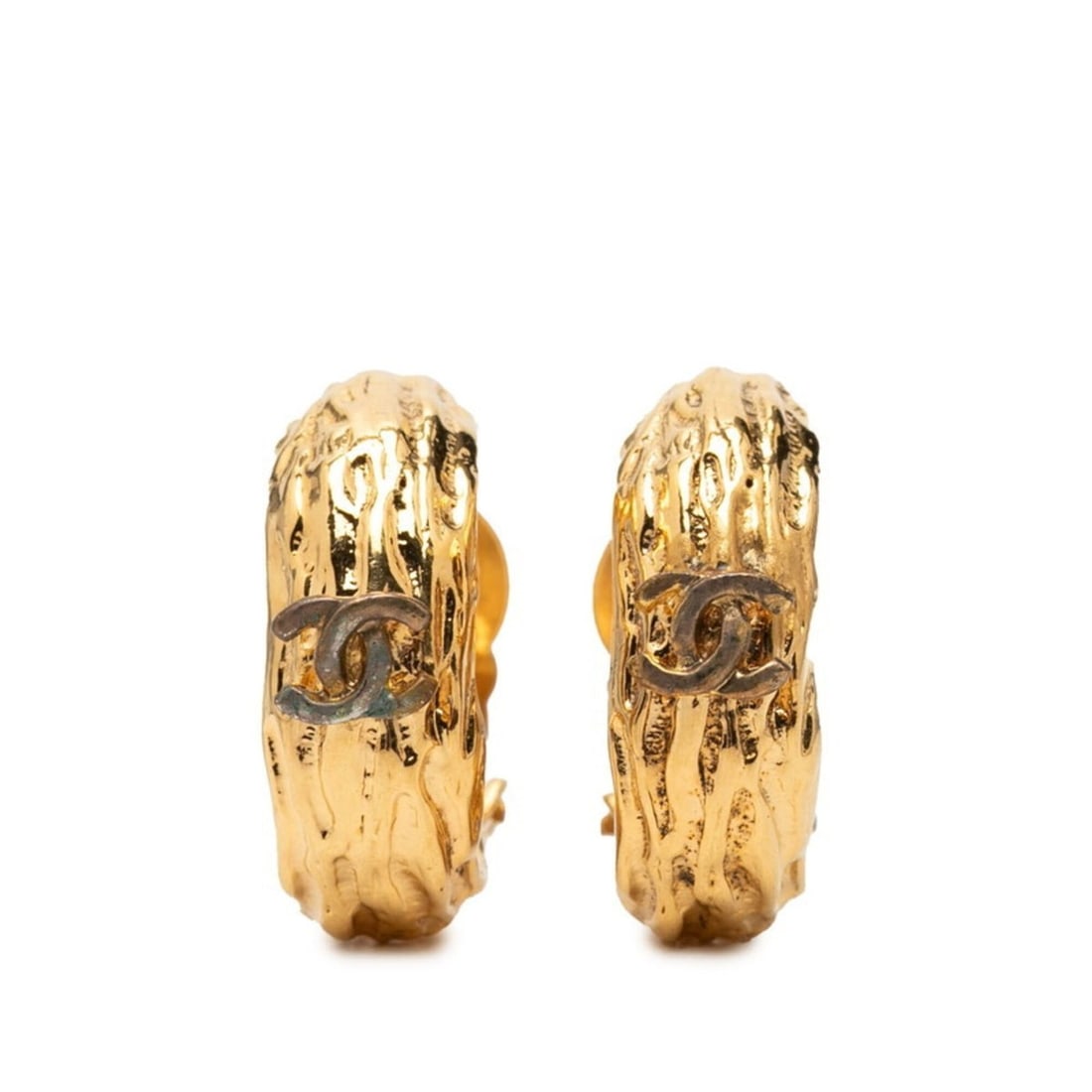 Chanel Coco Mark Vintage Earrings, Gold Plated, Women's CHANEL: --- Catalog ---Category: SizeSize (HxWxD): 25.20mm x 9.20mm / 0.99'' x 0.36''Category: DesignType: Clip earringsColor: GoldGender: WomenCategory: GeneralBrand: Chanel--- Item List ---Section: Conditio