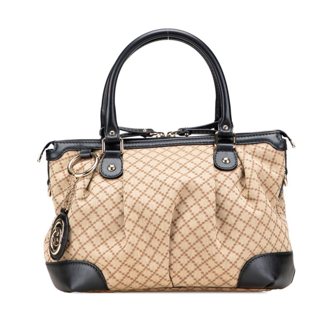 Gucci Diamante Sukey Handbag 247902 Beige Black Canvas Leather Women's GUCCI: --- Catalog ---Category: SizeSize (HxWxD): 21cm x 26.5cm x 11cm / 8.26'' x 10.43'' x 4.33''Category: DesignType: HandbagColor: Beige, BlackGender: WomenMaterial: Canvas , Leather Category: GeneralMPN: