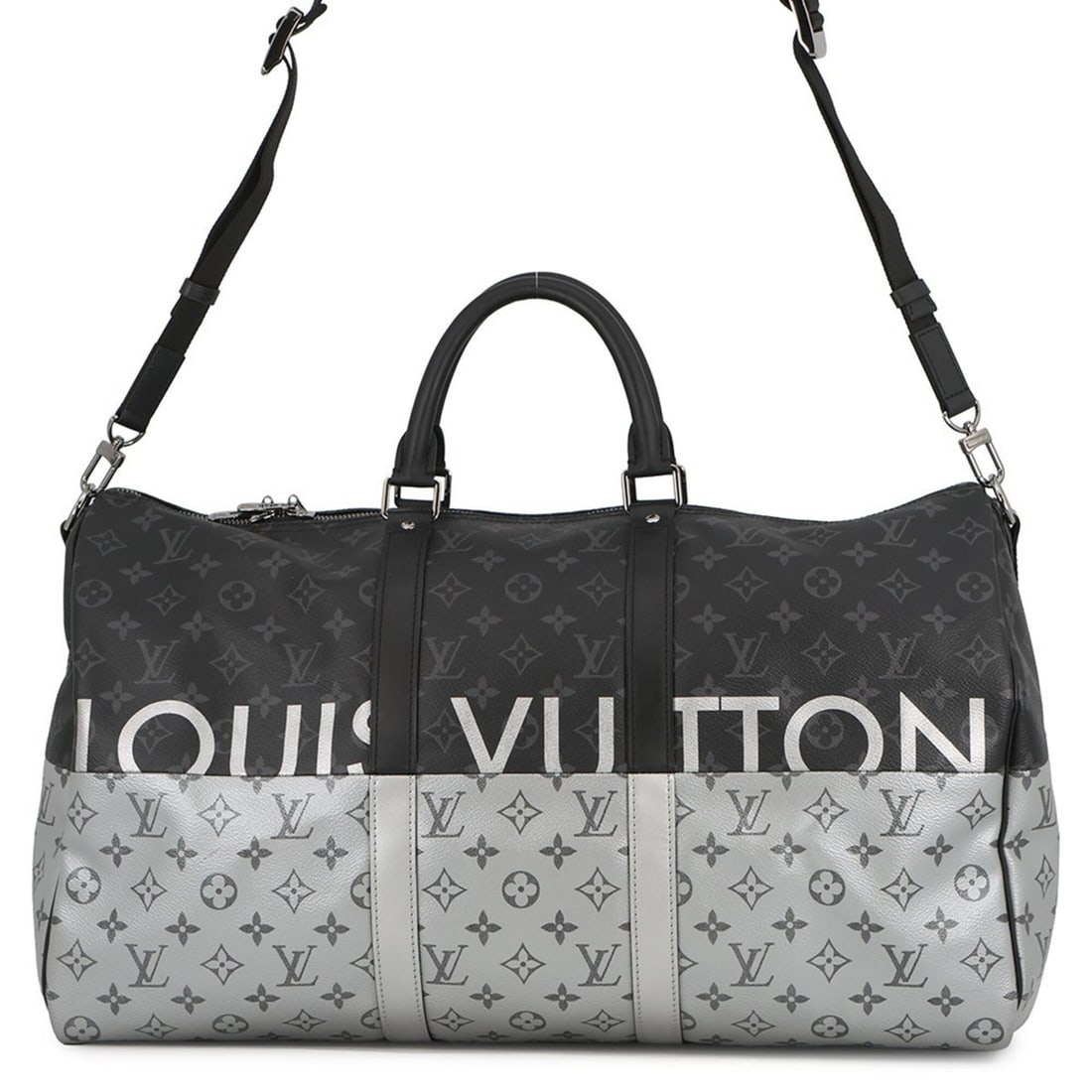 Louis Vuitton Boston Bag Monogram Eclipse Split Keepall Bandoulière 50 M43817 Handbag 2-way (1 of 16)