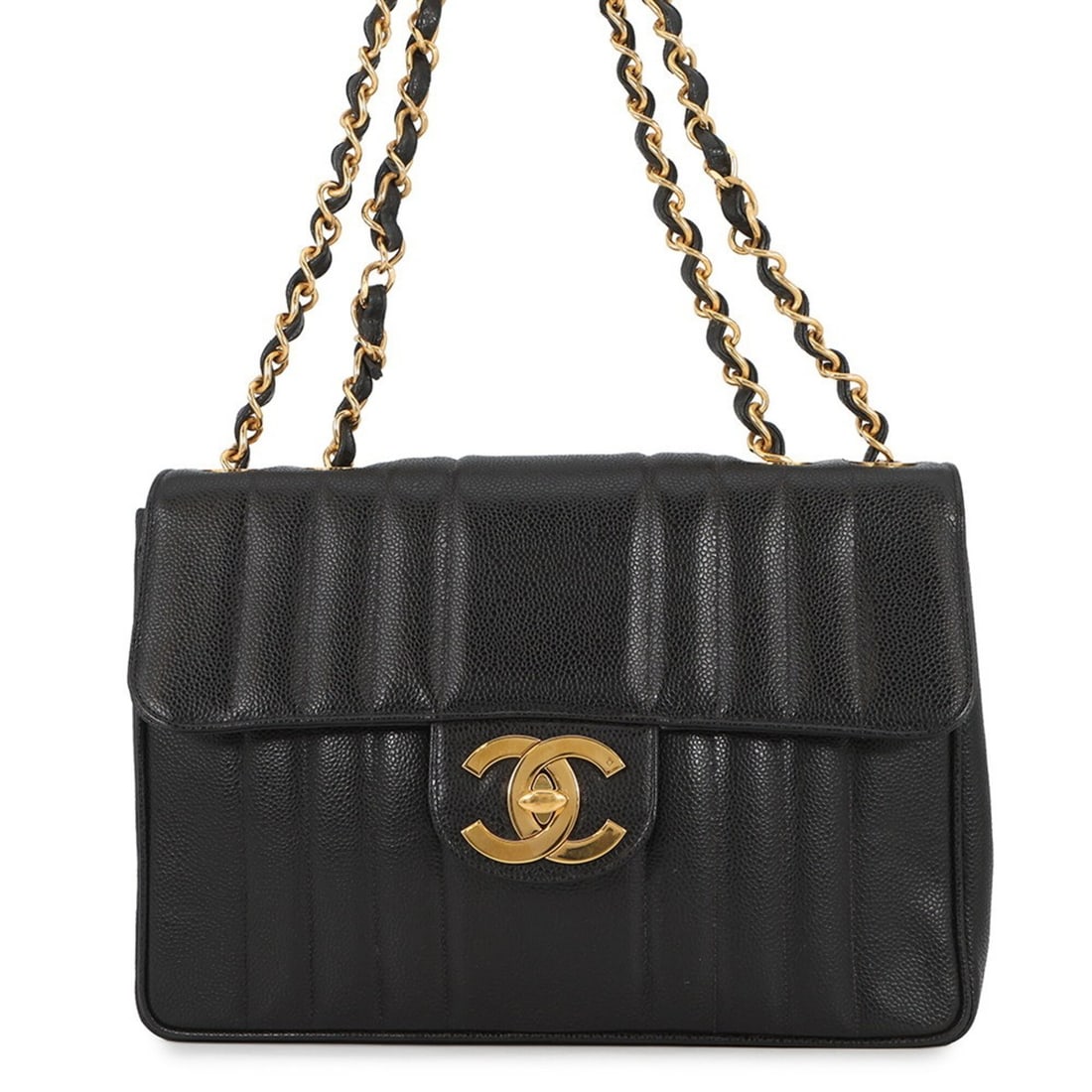 Chanel Chain Shoulder Bag, Mademoiselle Coco Mark, Large Coco, Caviar Skin, Black, Handbag, Women's,: --- Catalog ---Category: SizeSize (HxWxD): 21cm x 30.5cm x 8cm / 8.26'' x 12'' x 3.14''Category: DesignType: Shoulder bagColor: BlackGender: WomenMaterial: Grained Calfskin Category: GeneralBrand: Cha