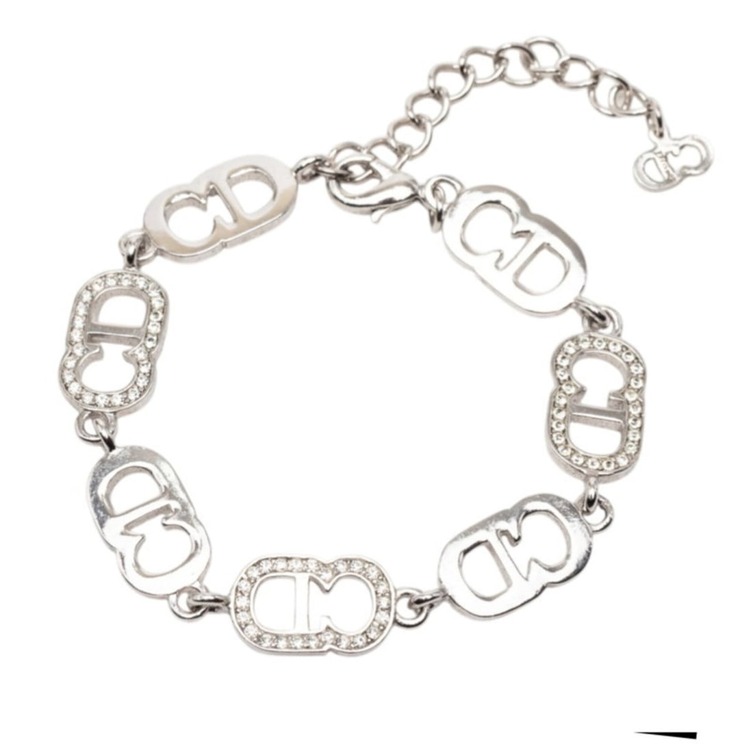Christian Dior Dior CD Logo Chain Bracelet, Silver Metal Rhinestone, Women's: --- Catalog ---Category: SizeTotal Length: 21cm / 8.26''Category: DesignType: Charm braceletColor: SilverGender: WomenMaterial: Metal, RhinestoneCategory: GeneralBrand: Christian Dior--- Item List ---