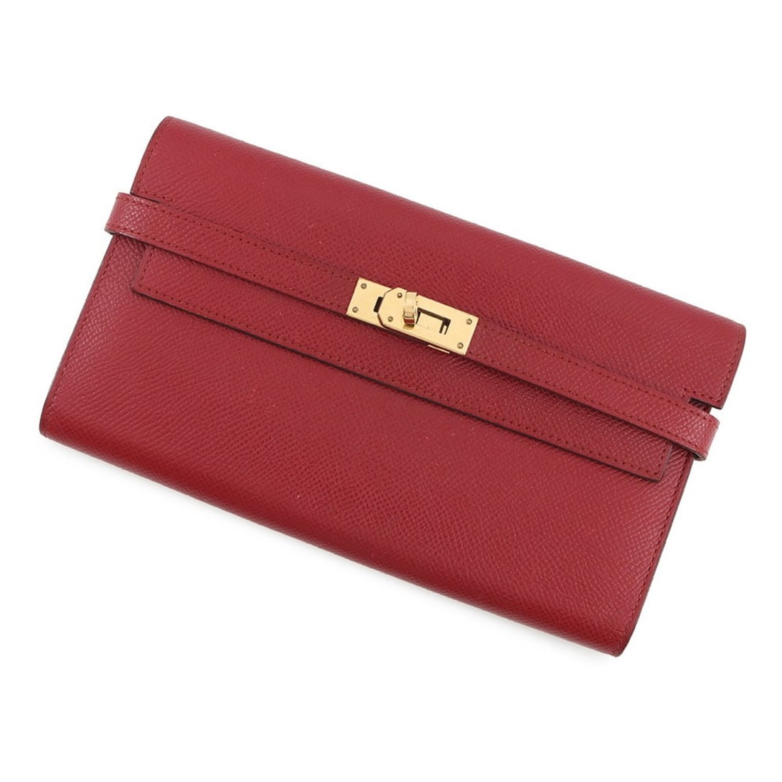 Hermes Kelly Wallet Long, Rouge Grenat, Epsom Leather, X Stamp, HERMES, Wallet, Women's (1 of 18)