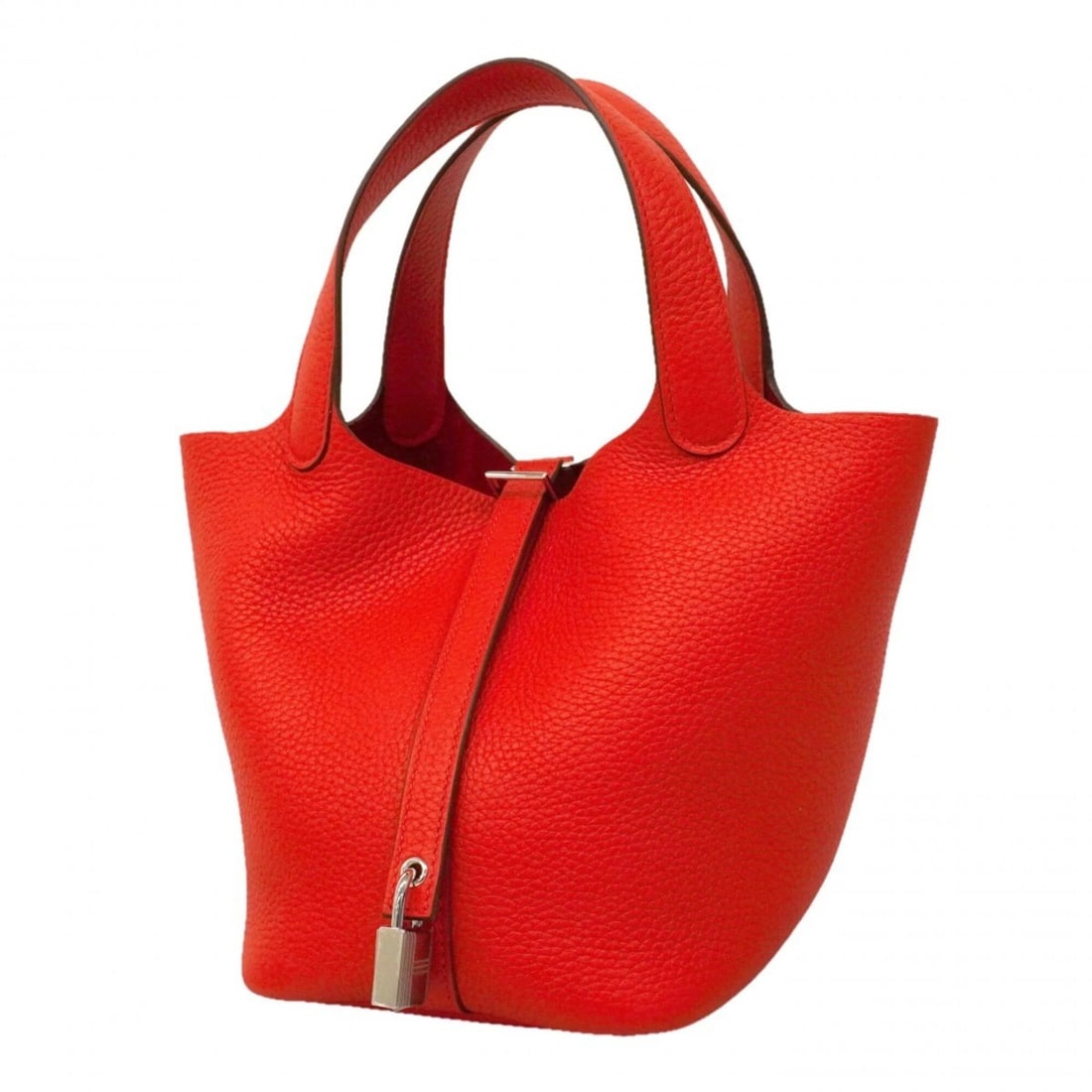 Hermes Picotin Lock PM handbag, Taurillon Clemence leather, Rouge Ladew, K stamp, women's. (1 of 18)