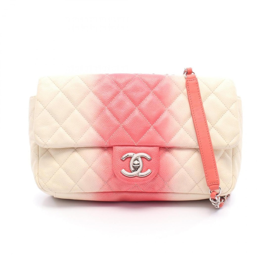 Chanel Matelassé Shoulder Bag/Handbag, Caviar Leather (Grained Calfskin), Women's, Ivory/Red: --- Catalog ---Category: SizeSize (HxWxD): 16cm x 25cm x 6cm / 6.29'' x 9.84'' x 2.36''Category: DesignType: Handbag, Shoulder bagColor: Ivory, Red colorGender: WomenMaterial: Grained Calfskin Categor