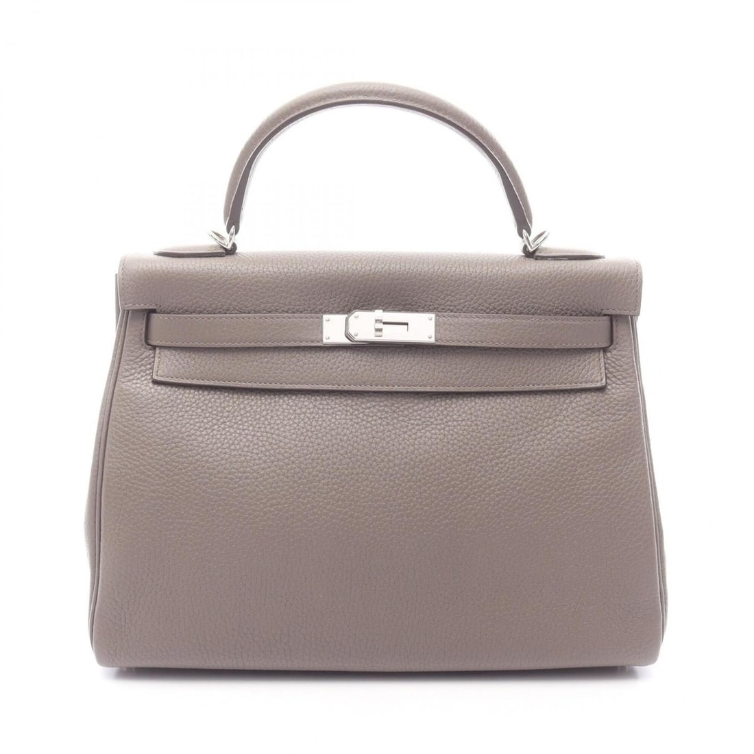 Hermes Kelly 32 Etoupe, 2-way handbag, leather, Taurillon Clemence women's, gray, 028488CK: --- Catalog ---Category: SizeSize (HxWxD): 23cm x 32cm x 12cm / 9.05'' x 12.59'' x 4.72''Category: DesignType: HandbagColor: Etain, GrayGender: WomenMaterial: Taurillon clemence leather Category: Gene