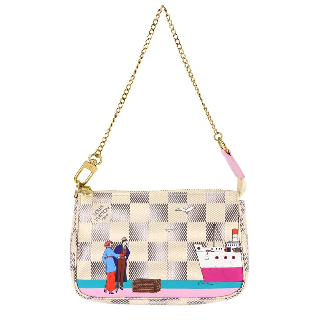 Louis Vuitton Damier Azur Mini Pochette Accessoires Handbag, White Multicolor N41669: --- Catalog ---Category: SizeSize (HxWxD): 10cm x 14.5cm x 3.5cm / 3.93'' x 5.7'' x 1.37''Category: DesignType: Handbag, PochetteColor: Damier Azur, Multi-color, WhiteGender: WomenMaterial: Damier Azu