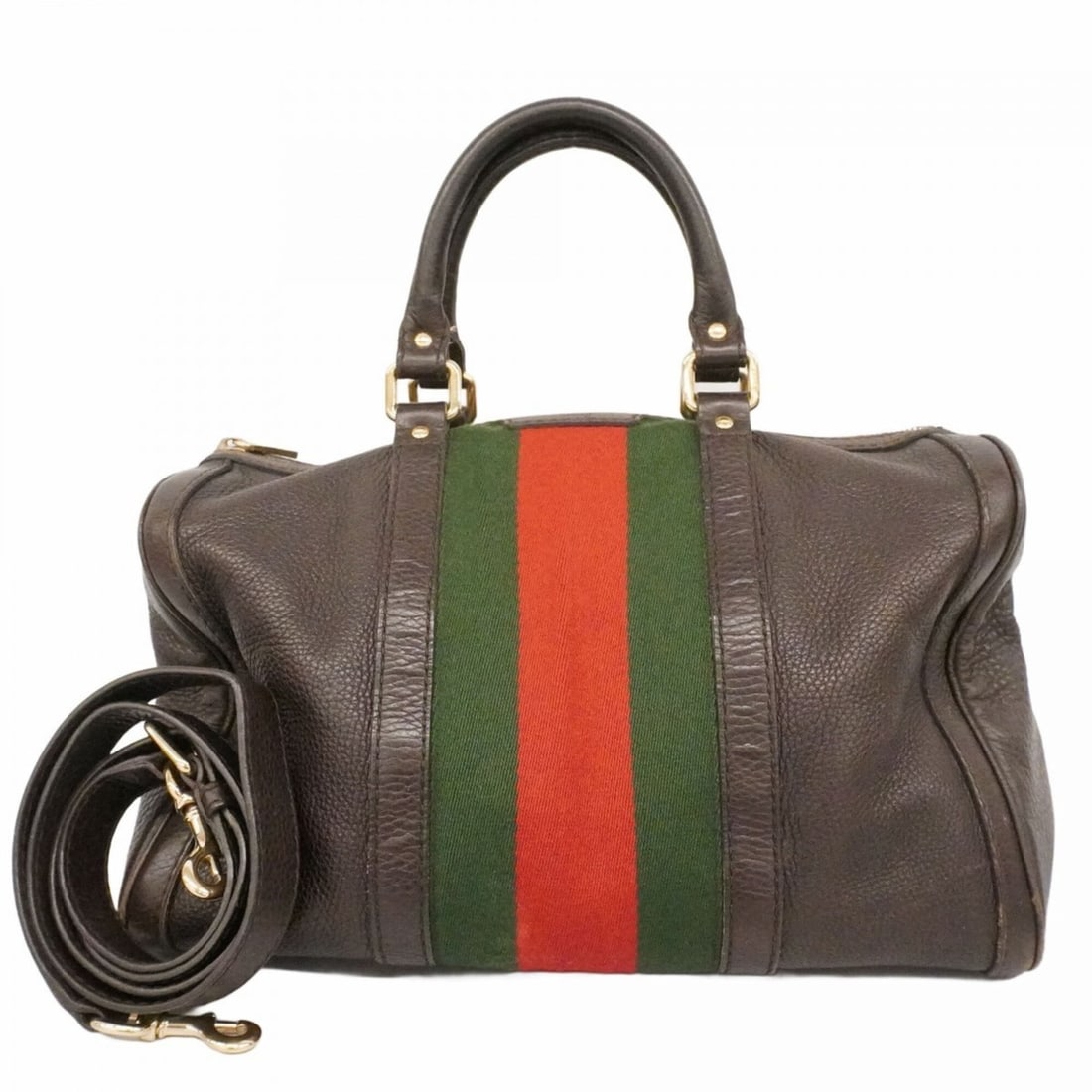 Gucci Sherry Line Handbag 247205 Leather Brown Champagne 2-way Bag for Women (1 of 16)