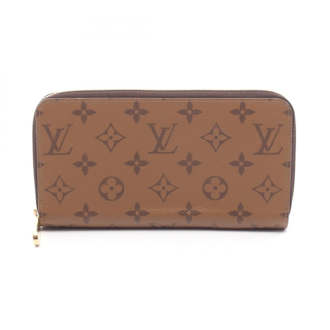 Louis Vuitton Zippy Wallet, Round Long Canvas and Leather, Monogram Reverse, Women's, Brown, M82444 (1 of 14)