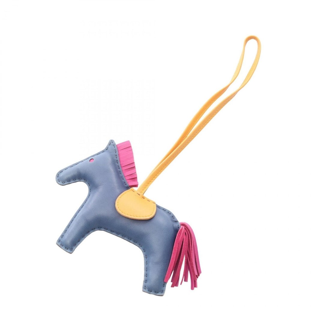 Hermes Rodeo MM Charm Accessory Leather Agneau Milo Women's Blue Pink Yellow Rose Purple Jaune d'Or (1 of 10)