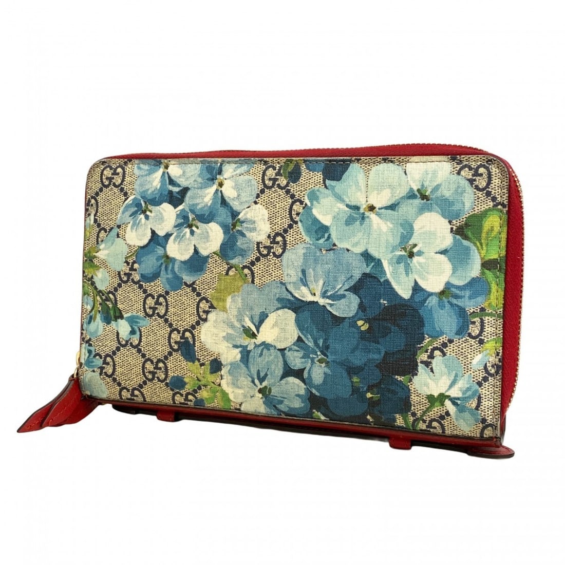 Gucci GG Blooms Long Wallet 429767 Blue Red Champagne Men's Women's: --- Catalog ---Category: SizeSize (HxWxD): 12.5cm x 21cm x 4cm / 4.92'' x 8.26'' x 1.57''Category: DesignType: Long wallet (bi-fold)Color: Blue, Red colorGender: Men,WomenMaterial: PVC Category: Gener