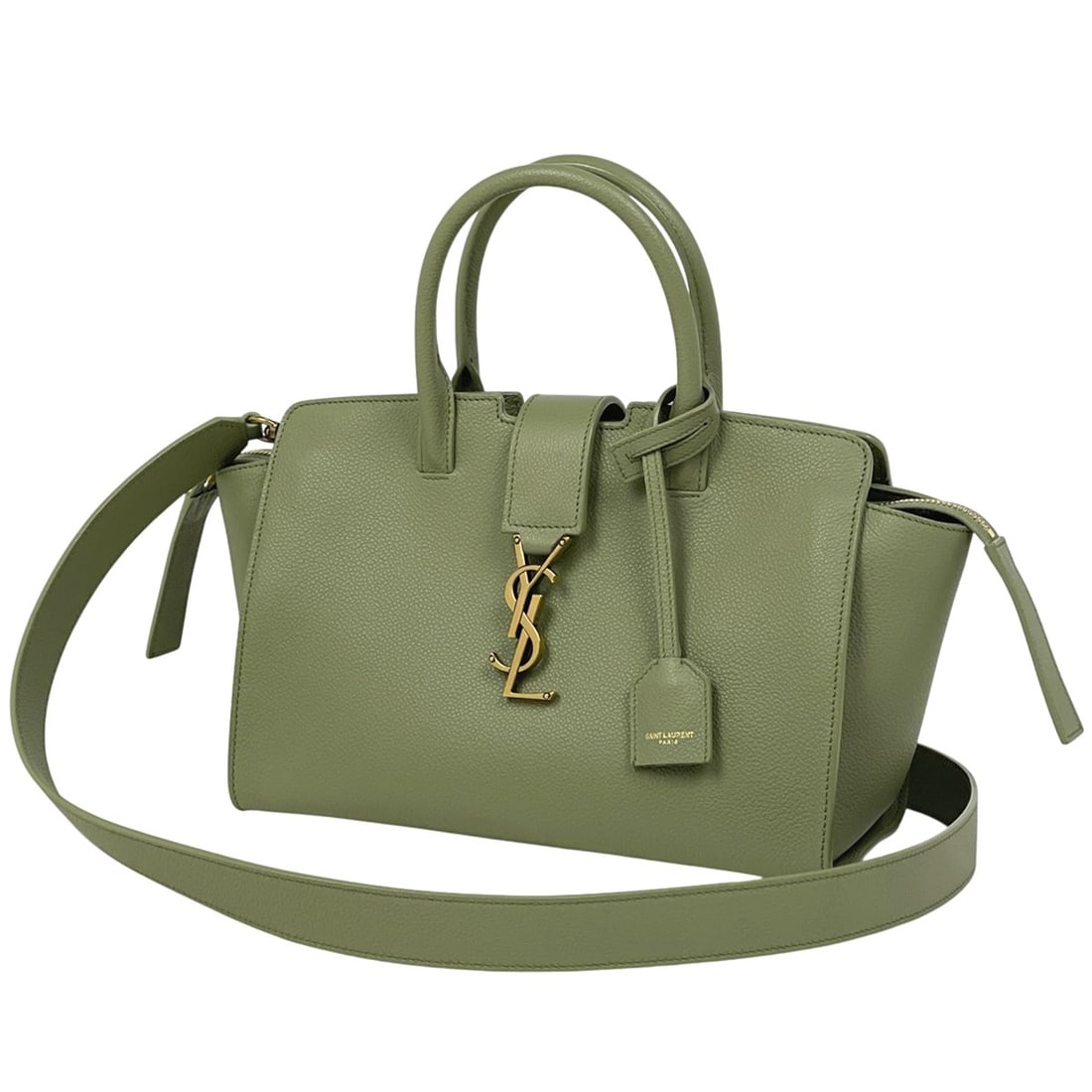 Saint Laurent Downtown Baby 2-Way Shoulder Bag/Handbag, Leather, Green, 635346, Women's (1 of 13)