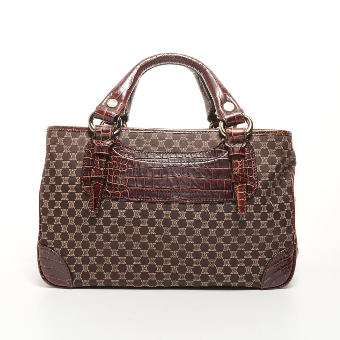 Celine Macadam Canvas Boogie Handbag Brown: --- Catalog ---Category: SizeHandle Drop: 10.00cm / 3.94''Size (HxWxD): 20cm x 33cm x 13cm / 7.87'' x 12.99'' x 5.11''Category: DesignType: HandbagColor: BrownGender: WomenMaterial: Canvas Category: G