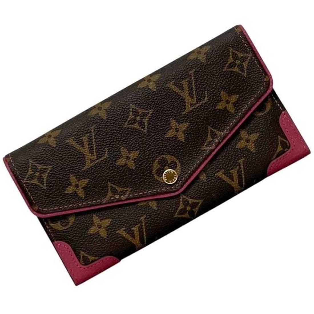 Louis Vuitton Bi-fold Long Wallet Portefeuille Sarah Retiro f-25311 Brown Pink Rose Bruyère (1 of 18)