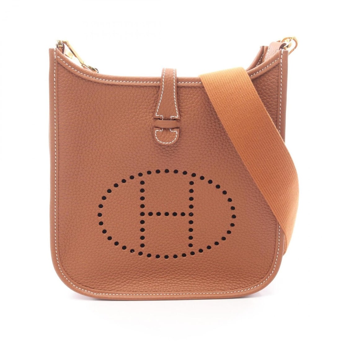 Hermes Evelyne 23 Shoulder Bag/Handbag, Leather, Taurillon Clemence, Brown Tone: --- Catalog ---Category: SizeSize (HxWxD): 22cm x 23cm x 5.5cm / 8.66'' x 9.05'' x 2.16''Category: DesignType: Handbag, Shoulder bagColor: Brown, GoldGender: WomenMaterial: Leather Leather/Fur Type: T
