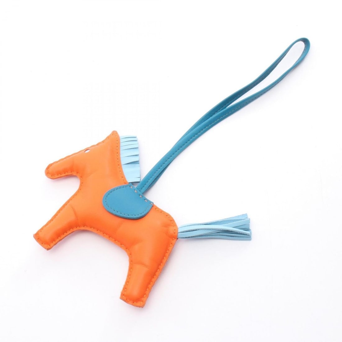 Hermes Rodeo MM Charm Accessory Leather Agneau Milo Women's Orange Green Blue Izmir Celeste (1 of 20)