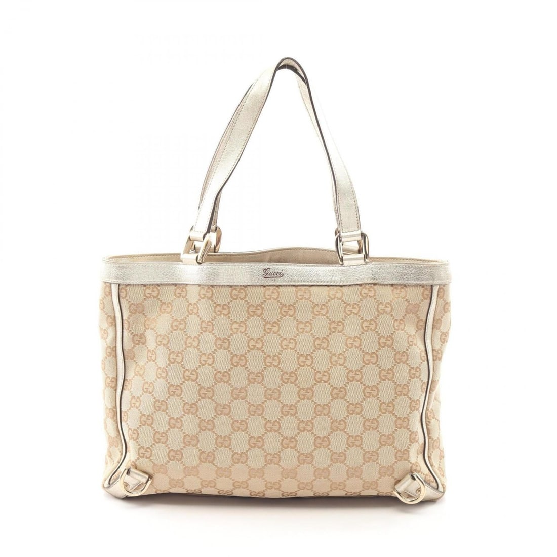 Gucci Abbey GG Canvas Tote Bag Handbag Leather Women's Beige Silver 170004: --- Catalog ---Category: SizeSize (HxWxD): 24cm x 32cm x 9cm / 9.44'' x 12.59'' x 3.54''Category: DesignType: Handbag, Tote bagColor: BeigeGender: WomenMaterial: Canvas , Leather Category: GeneralMPN: