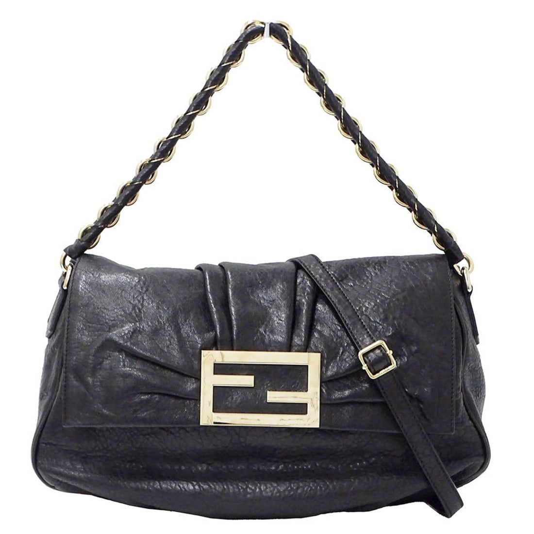 Fendi FENDI handbag for women, brand name, handbag/shoulder bag, 2-way, leather, Mia, black. (1 of 16)