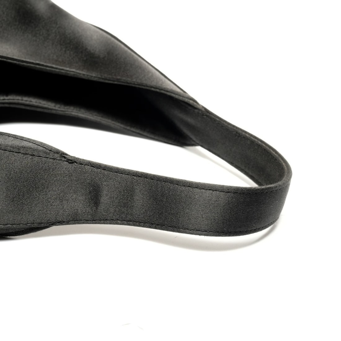 Prada Triangle Logo Satin Handbag, Black - 12