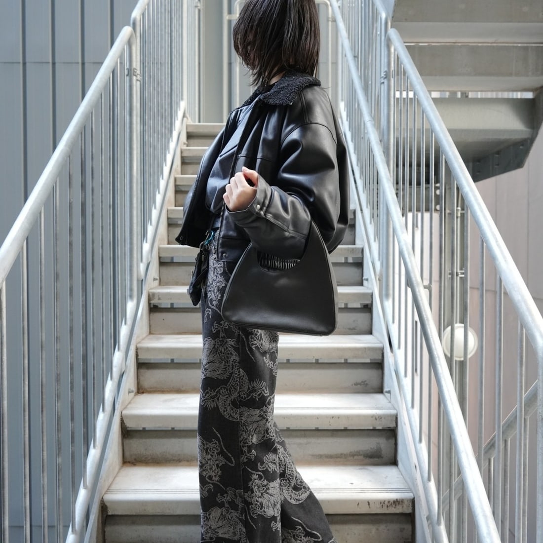 Prada Triangle Logo Satin Handbag, Black - 13