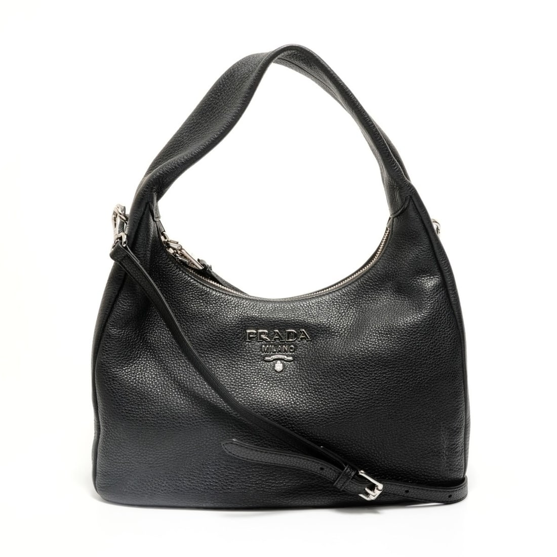 Prada PRADA Leather 2-way Shoulder Bag Black (1 of 13)