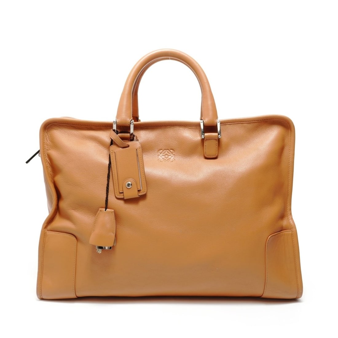 Loewe Amazona 40 Leather Handbag, Brown: --- Catalog ---Category: SizeHandle Drop: 11.00cm / 4.33''Size (HxWxD): 28cm x 40cm x 17cm / 11.02'' x 15.74'' x 6.69''Category: DesignType: HandbagColor: BrownGender: Women,MenMaterial: Leather