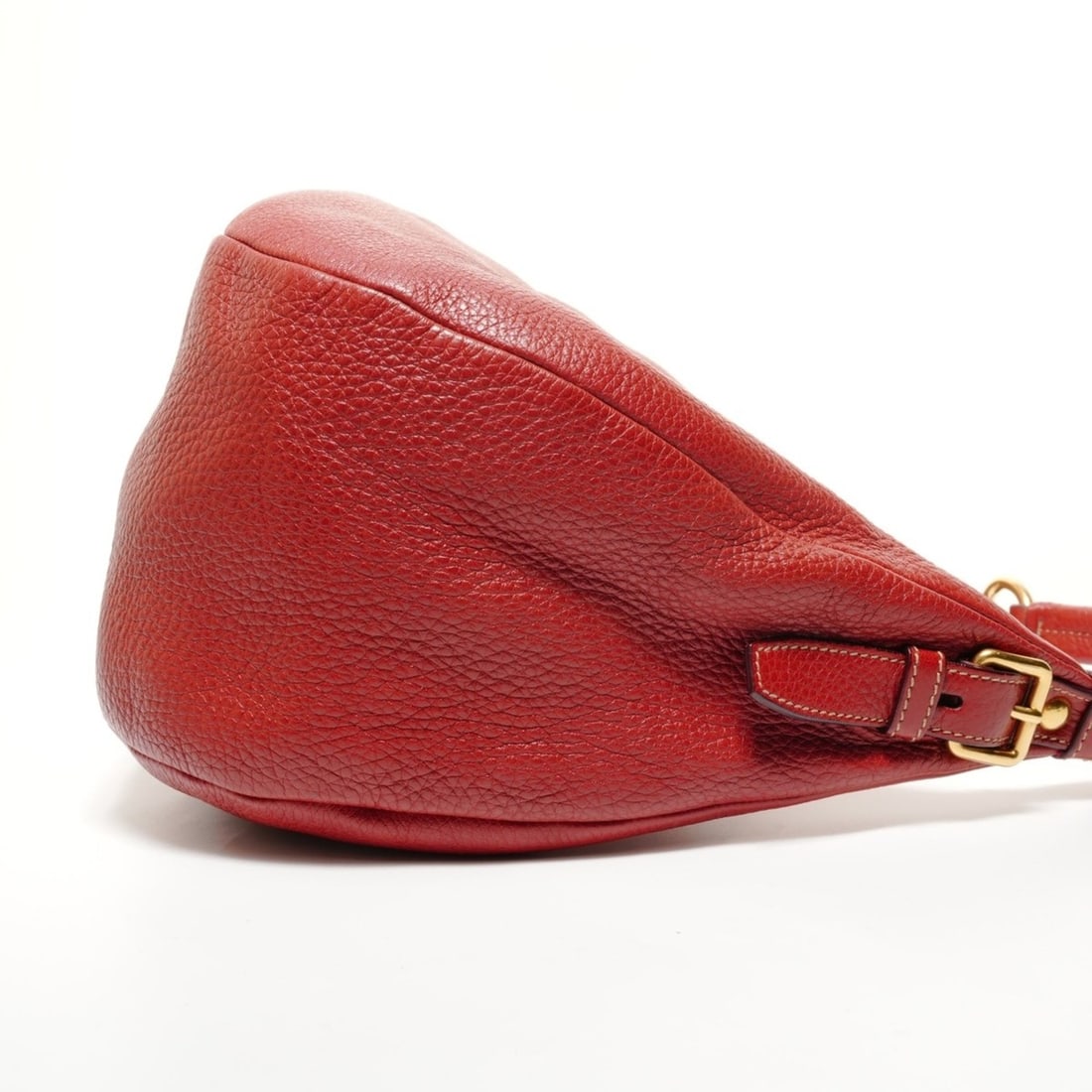 Prada leather one-shoulder bag, red. - 5
