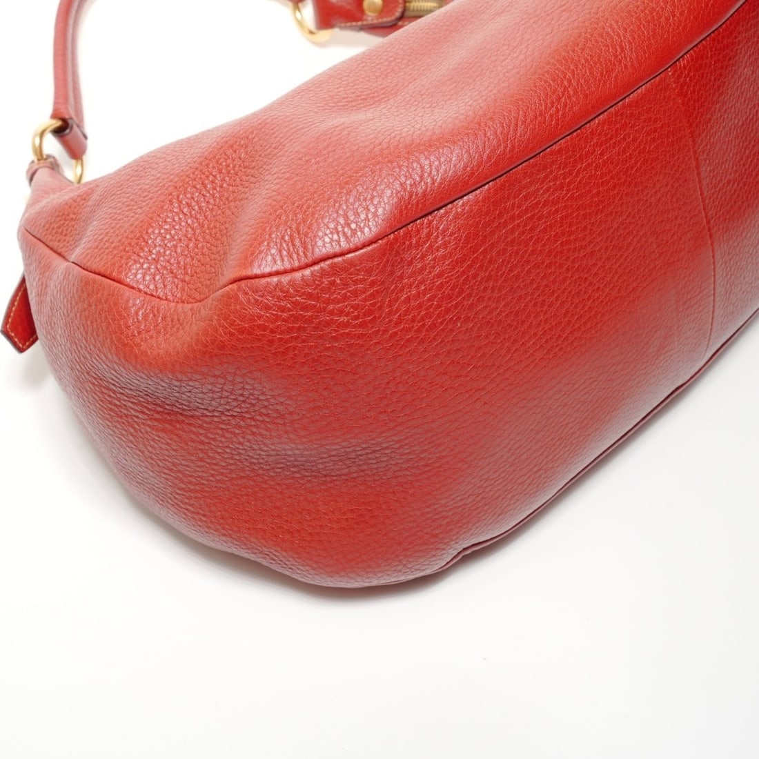 Prada leather one-shoulder bag, red. - 6