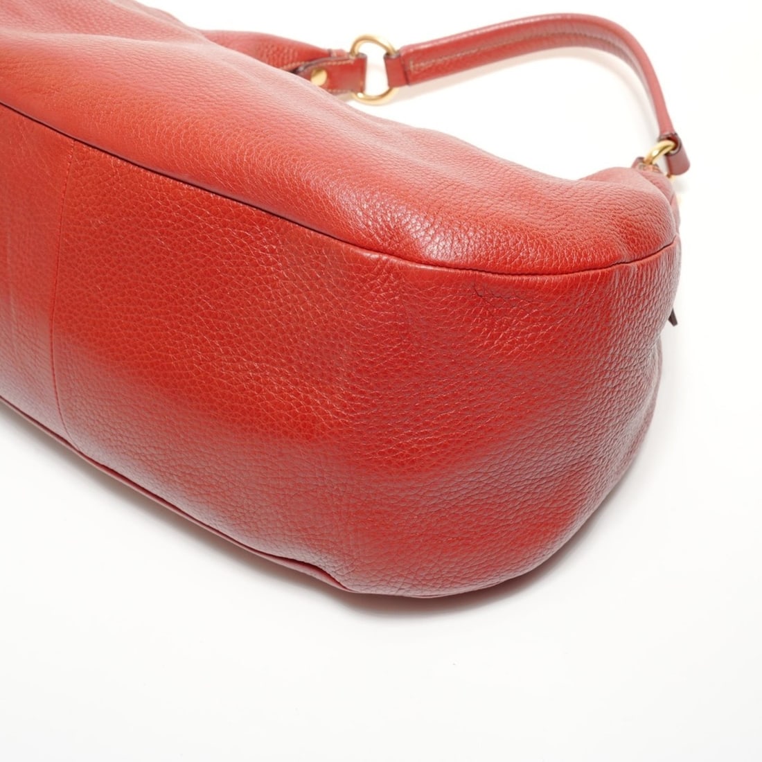 Prada leather one-shoulder bag, red. - 7